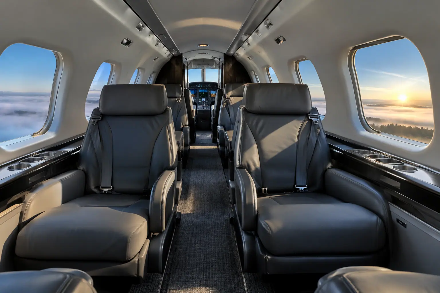Turboprop cabin interior